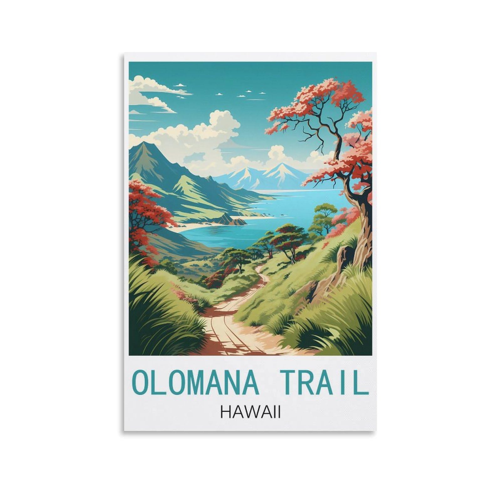 EZMLFA DIY Diamond Painting,Olomana Trail Hawaii 5D Diamond Art DIY Cross Stitch Crystal Rhinestone Embroidery Pictures Craft for Home Wall 50x60cm