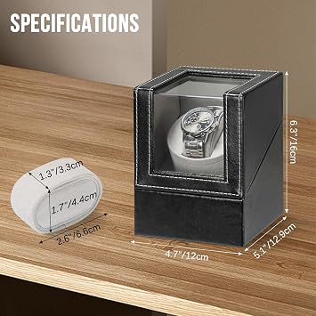 Single Watch Winder for Automatic Watches, Watch Display Case