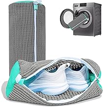 Glivary Shoe washing machine bag, Laundry shoe pouch for washer and dryer, Reusable and Durable Zipper Plush Washing Machine Bag for Sneakers, Delicates and Toys(Laundry Bag) (grey, pack of1)