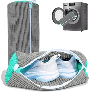 Shoe washing machine bag, Laundry shoe pouch for washer and dryer, Reusable and Durable Zipper Plush Washing Machine Bag for Sneakers, Delicates and Toys(Laundry Bag) (grey, pack of1) - Amazon product rated Grade A