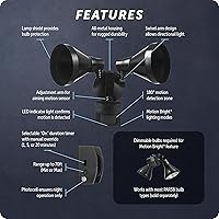 Vista 9 de Foco de luz de seguridad Heath Zenith, con sensor de movimiento, ángulo amplio