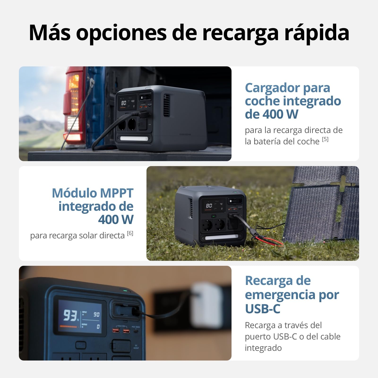 DJI Power 1000 Mini Estación de energía portátil, Batería LFP de 1008 Wh, Tamaño compacto, Salida máxima de 1000 W, Recarga del 0% al 80% en 58 minutos, Generador eléctrico para el hogar y camping