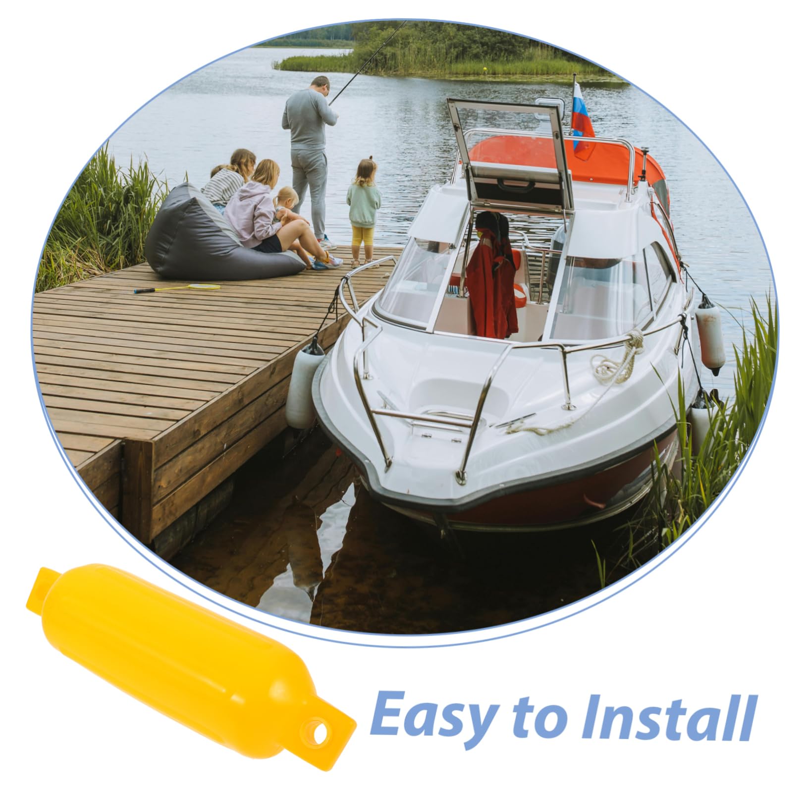 Paraurti Gonfiabile per Yacht in PVC Giallo, Leggero