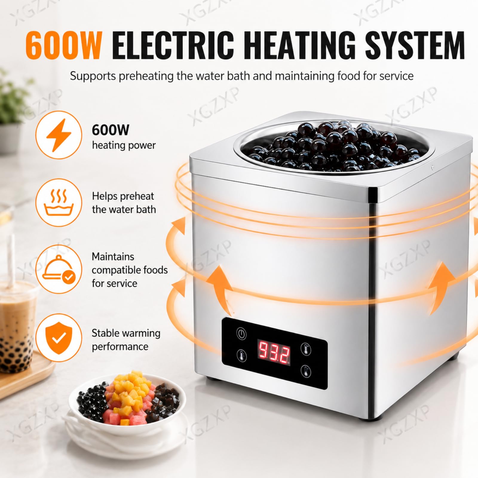 Garnek Izolacyjny Do Podgrzewania Tapioki Pearl Warmer, Garnek Izolacyjny Boba, 86-212 ℉, Cyfrowa Kontrola Temperatury, 3 L, Do Podgrzewania Zup, Sosów, Perełek Boba I Czekolady