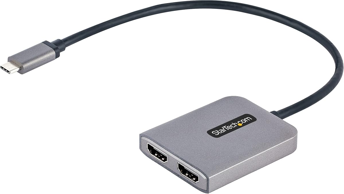 Hub MST multimonitor USB-C StarTech, HDMI dual 4K 60 Hz, HDR, solo Windows