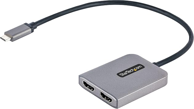 StarTech USB-C Multi-Monitor MST Hub, Dual 4K 60Hz HDMI, HDR, Windows Only