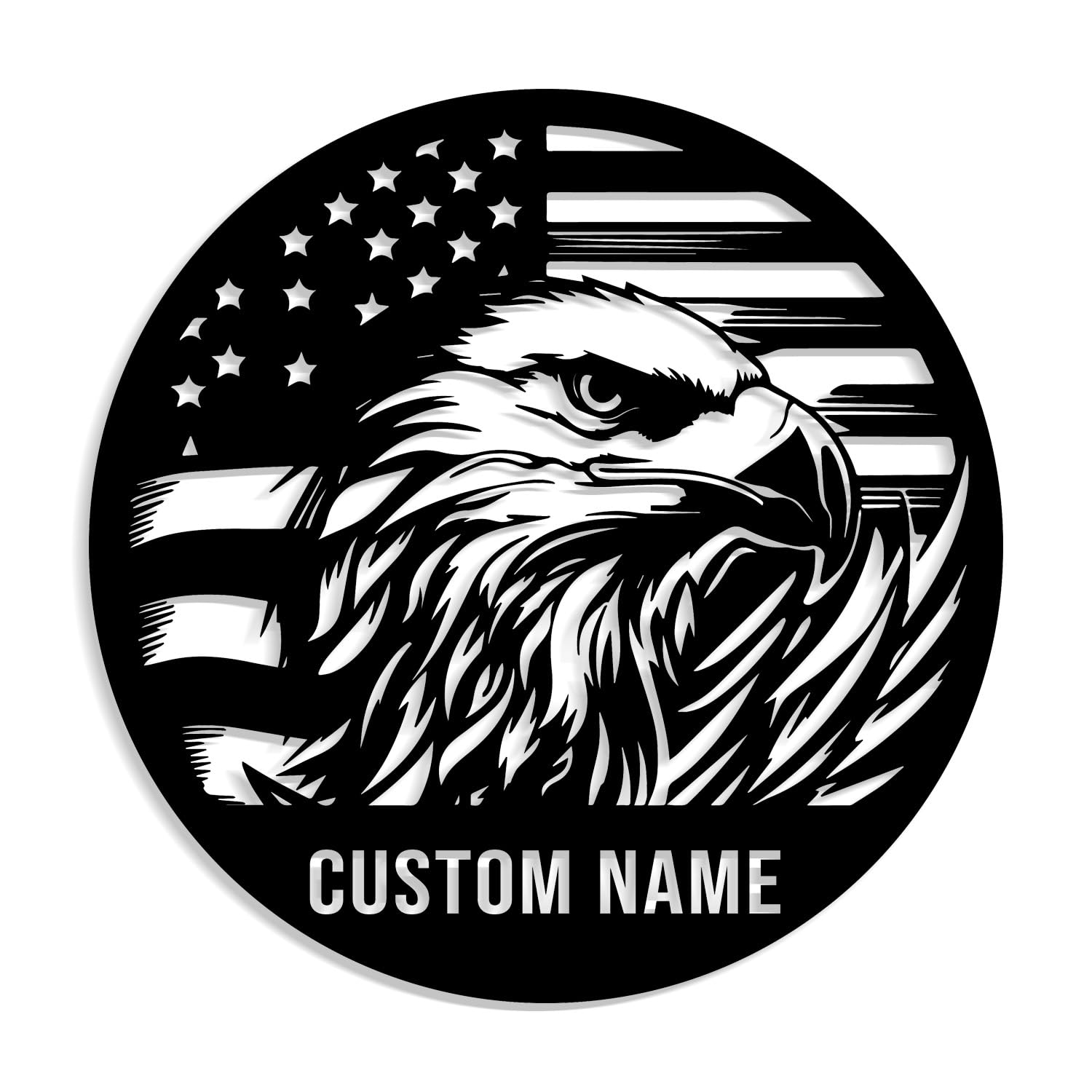 Introducing our Custom Patriotic Metal Signs – a symbol of American pride and personalized wall decor that makes for the perfect patriotic gift. Crafted with precision and attention to detail, these metal American flag signs showcase a unique blend of quality craftsmanship and individuality. (style-2)