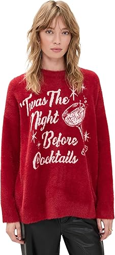 Show Me Your Mumu Women's Classic Crew Neck Sweater, TWAS The Night Knit, XS