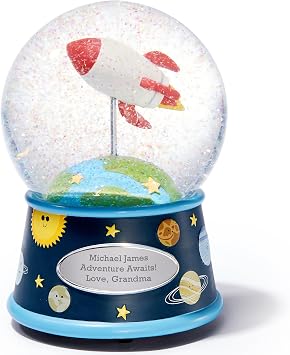Things Remembered Engraved Engraved Outer Space Musical Snow Globe (Free Customization)