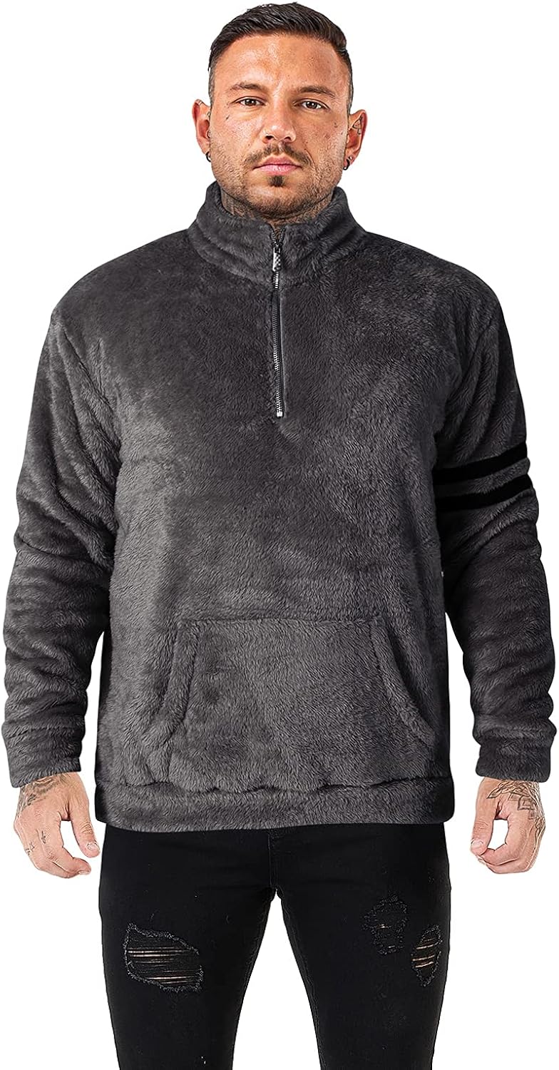 mens fuzzy fleece pullover