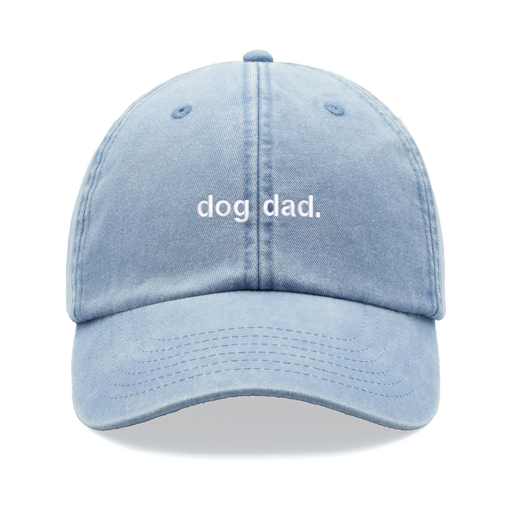 Dog dad. Baseball Cap Vintage Washed Unisex Dad Hat Adjustable Dog Light Blue