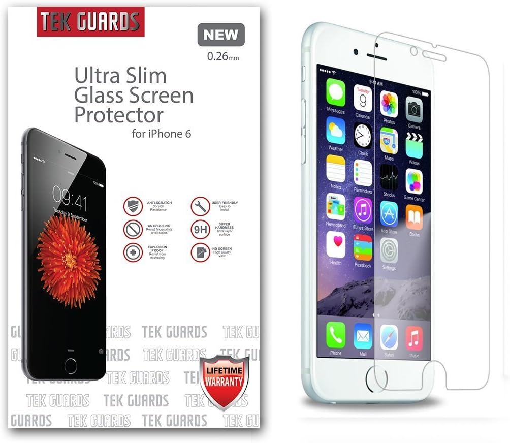 Glass Screen Protector [Pack-1] for iPhone 6 Plus -Ultra Slim 0.26 mm Tempered Glass Protector Anti Glare Ultra HD Clear Protector - Shatter Proof No Bubbles or Fingerprint Oleophobic Coating 9H 2.5D Curved Matte Finish Front Kit