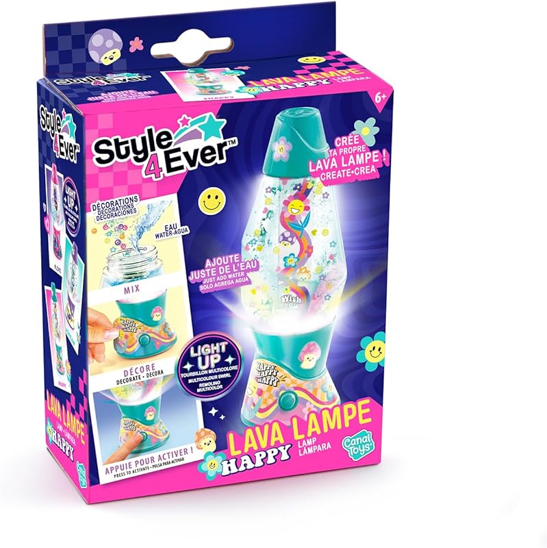 Canal Toys - Deco DIY - Mini Lava Lampe à Customiser - Idée Cadeau Enfants de 6 Ans+ - Jouet Loisir Créatif - Activité Manuelle - Personnalise ta Lampe - 3 Styles à Collectionner - LED - OFG 234