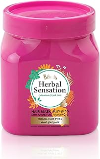 Blends Herbal Sensation Jojoba Oil Hair Mask for All Hair Types – Volumizing & Moisturizing Deep Conditioner – Silicone & Paraben Free – 600 ml