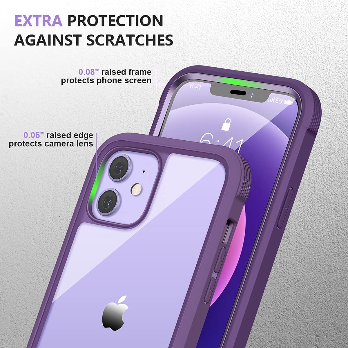 Miracase Custodia 360° Per IPhone 12/12 Pro (6,1'') - Cover Con Vetro Temperato Integrato, Antiurto Militare, Nero