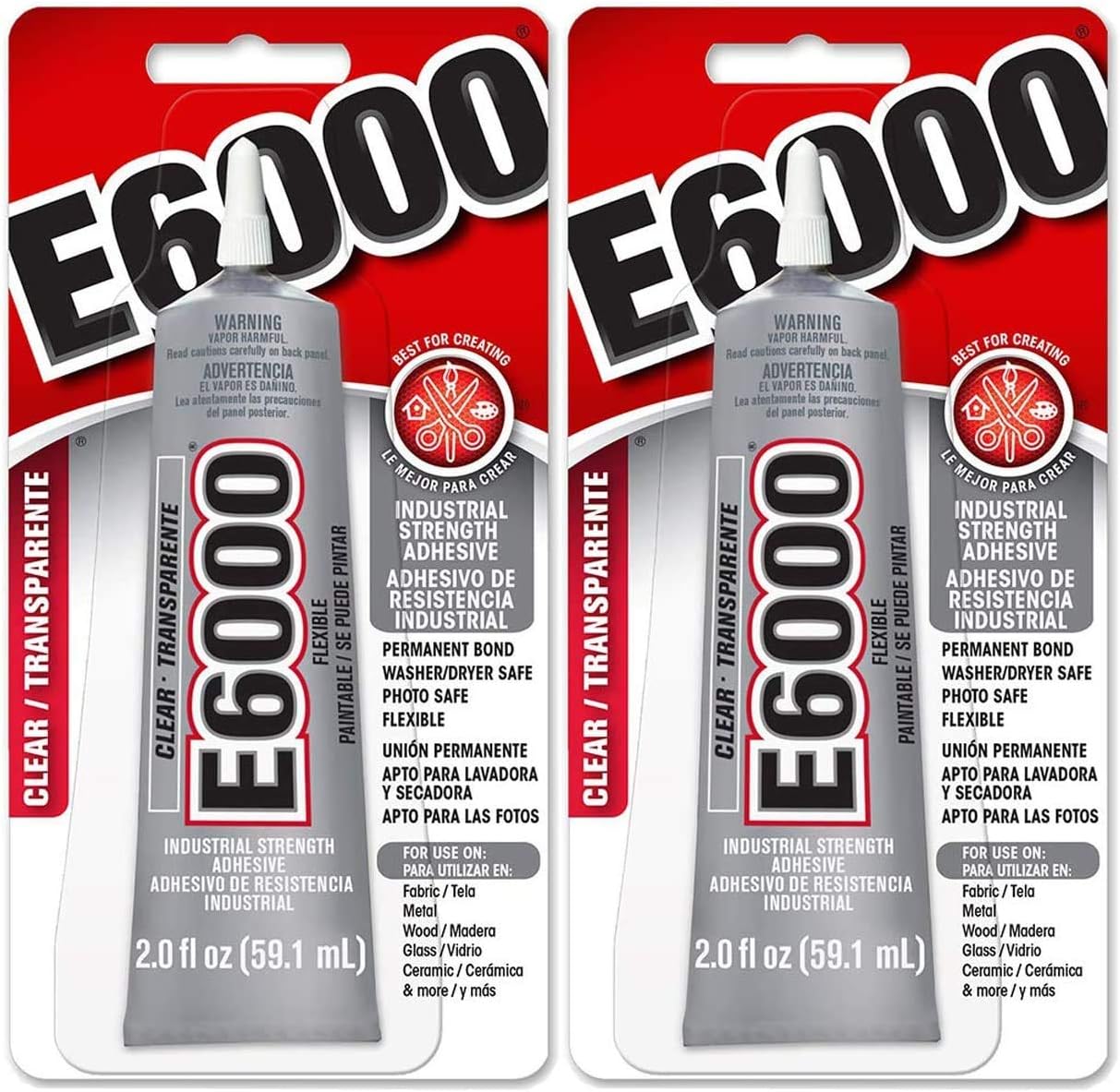 E6000 Craft Adhesive, 2 fl oz Clear -- Pack of 2
