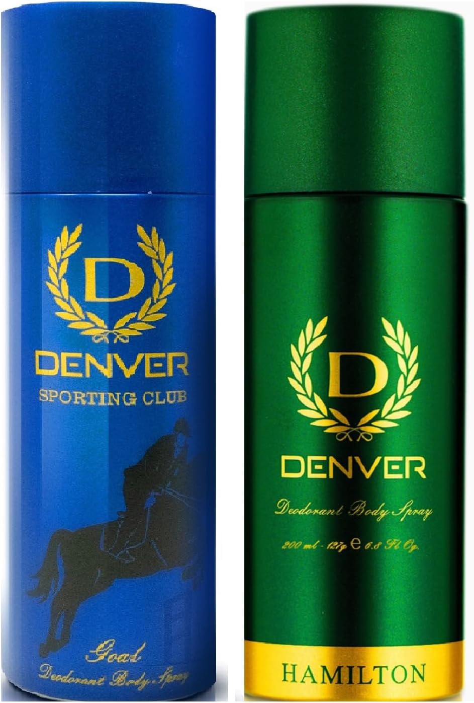 DENVER Hamilton Deo & Goal Deo - 200ML Each (Combo Pack of 2) | Long Lasting Deodorant Body Spray for Men