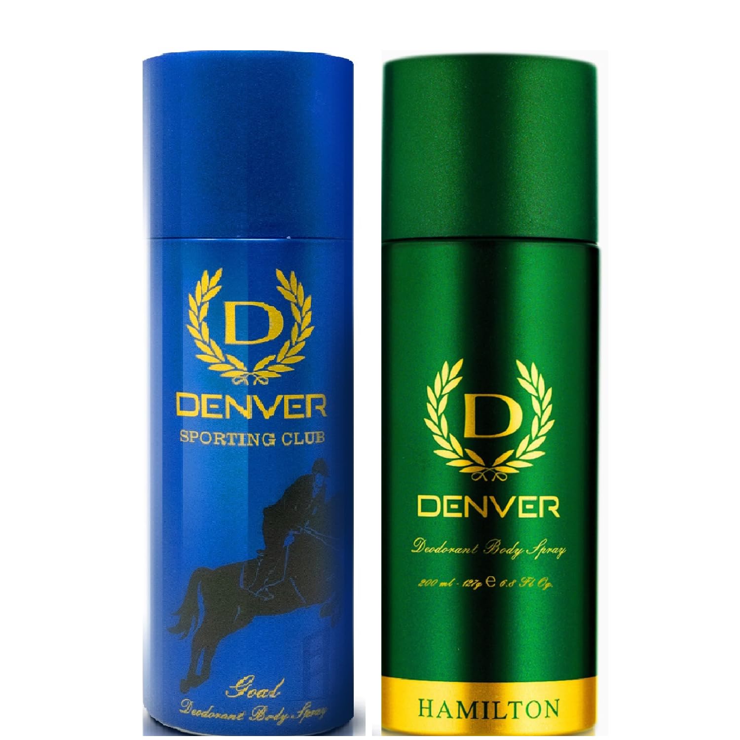 DENVER Hamilton Deo & Goal Deo - 200ML Each (Combo Pack of 2) | Long Lasting Deodorant Body Spray for Men