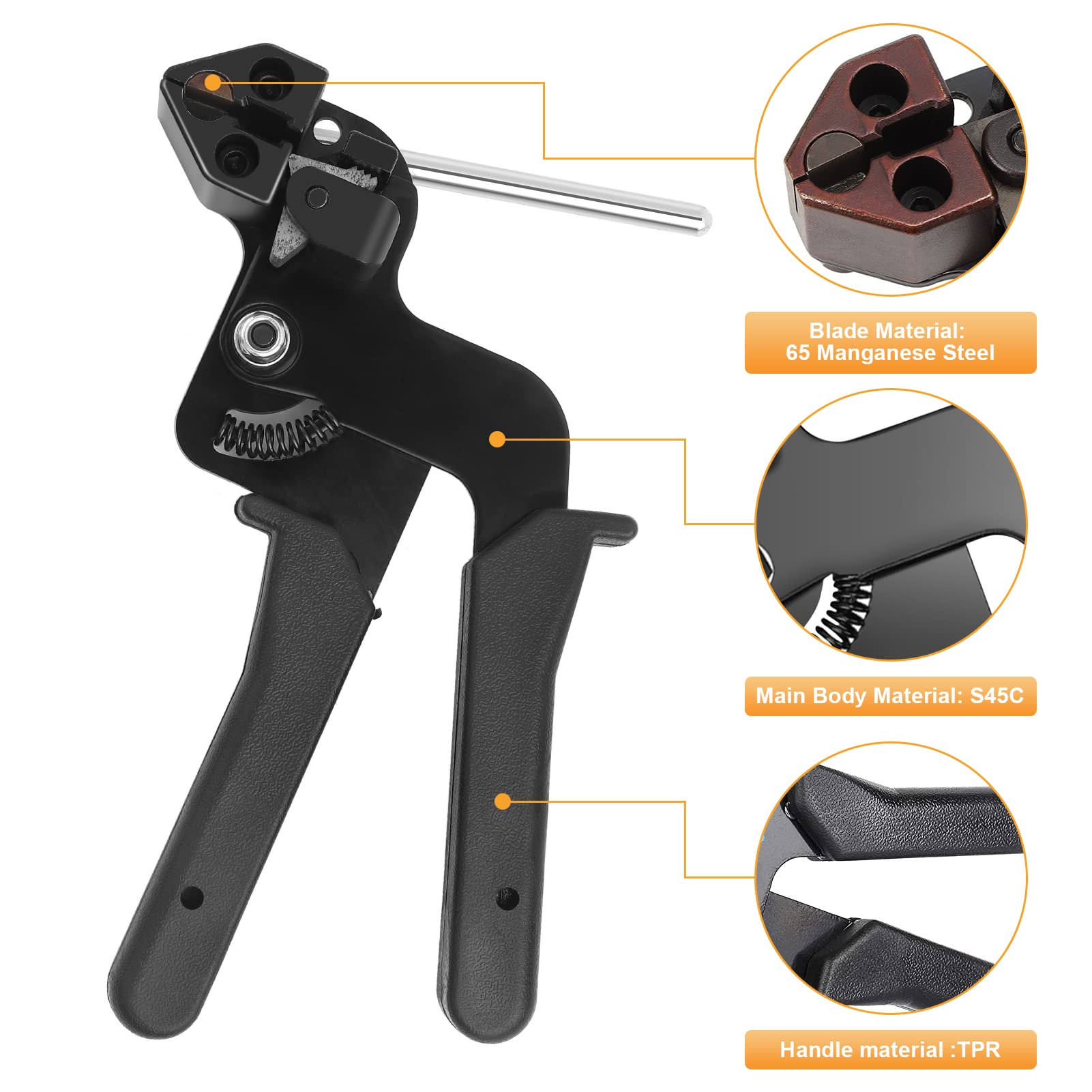 Stainless Steel Cable Tie Gun, Cable Tie Cutter Gun Auto Tightener