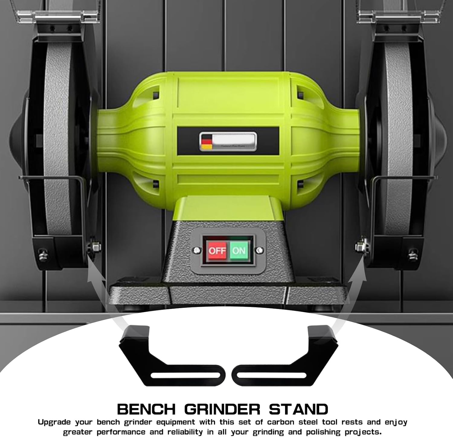 2 Pcs Bench Grinder Stand Tool Rest, Carbon Steel Bracket Tool Part Set for Bench Grinder Polisher 150/200