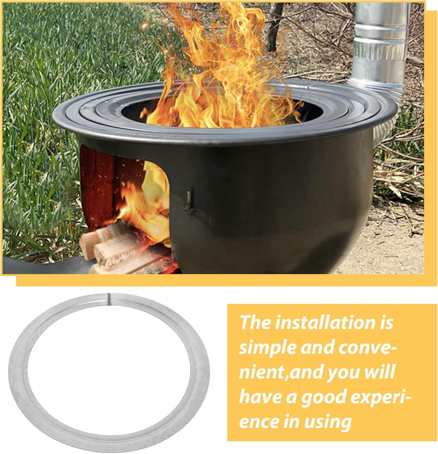 WOONEKY Cooking Wok Ring Iron Burning Stove Rings Professional Stove Gasket Home Accessory Burning Stove Replacement Ring Stove Supply Home Iron Stove Ring Home Burner Stove Ring