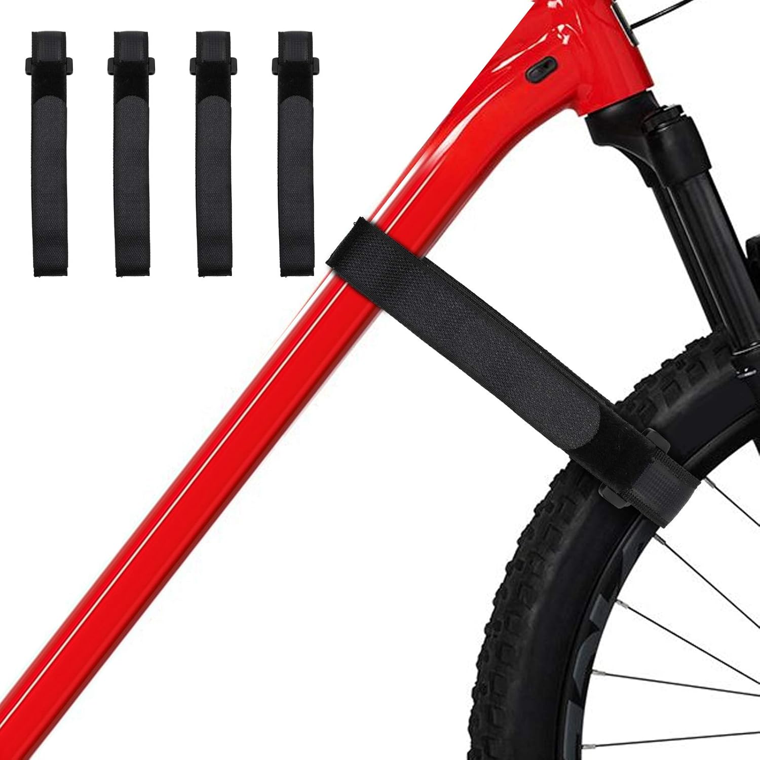 YOPAY 4 Pack Adjustable Bike Rack Strap, 1 x 24 Inches Bicycle Wheel