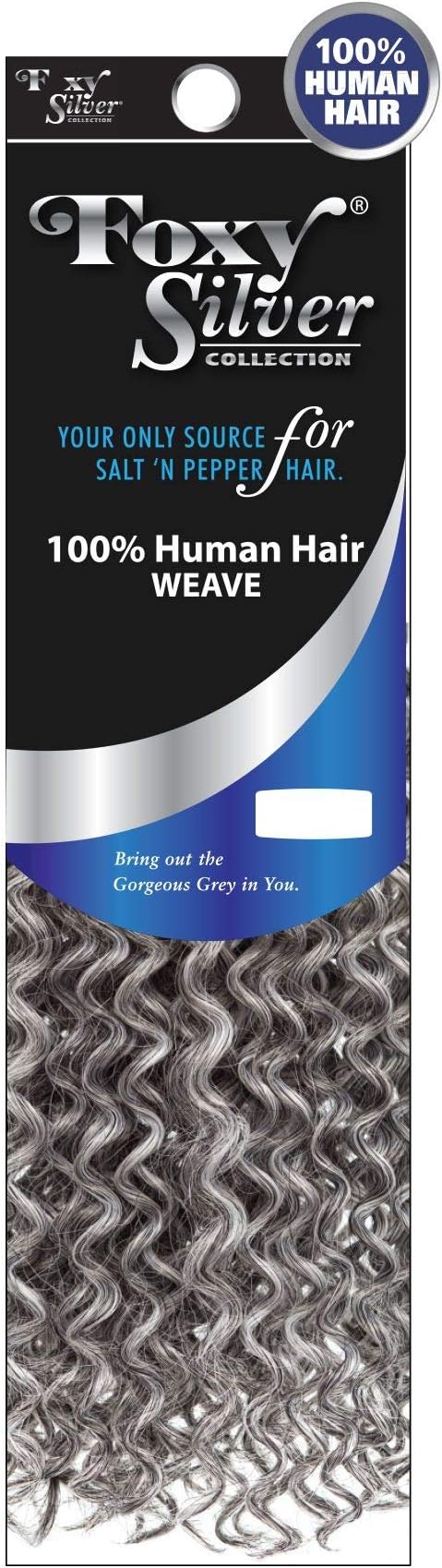 Alicia Beauty Foxy Silver Collections Blend Human Hair & Heat High Fiber, Curly Medium Length Weave Gorgeous Grey - JERRY CURL 12(PLAT)
