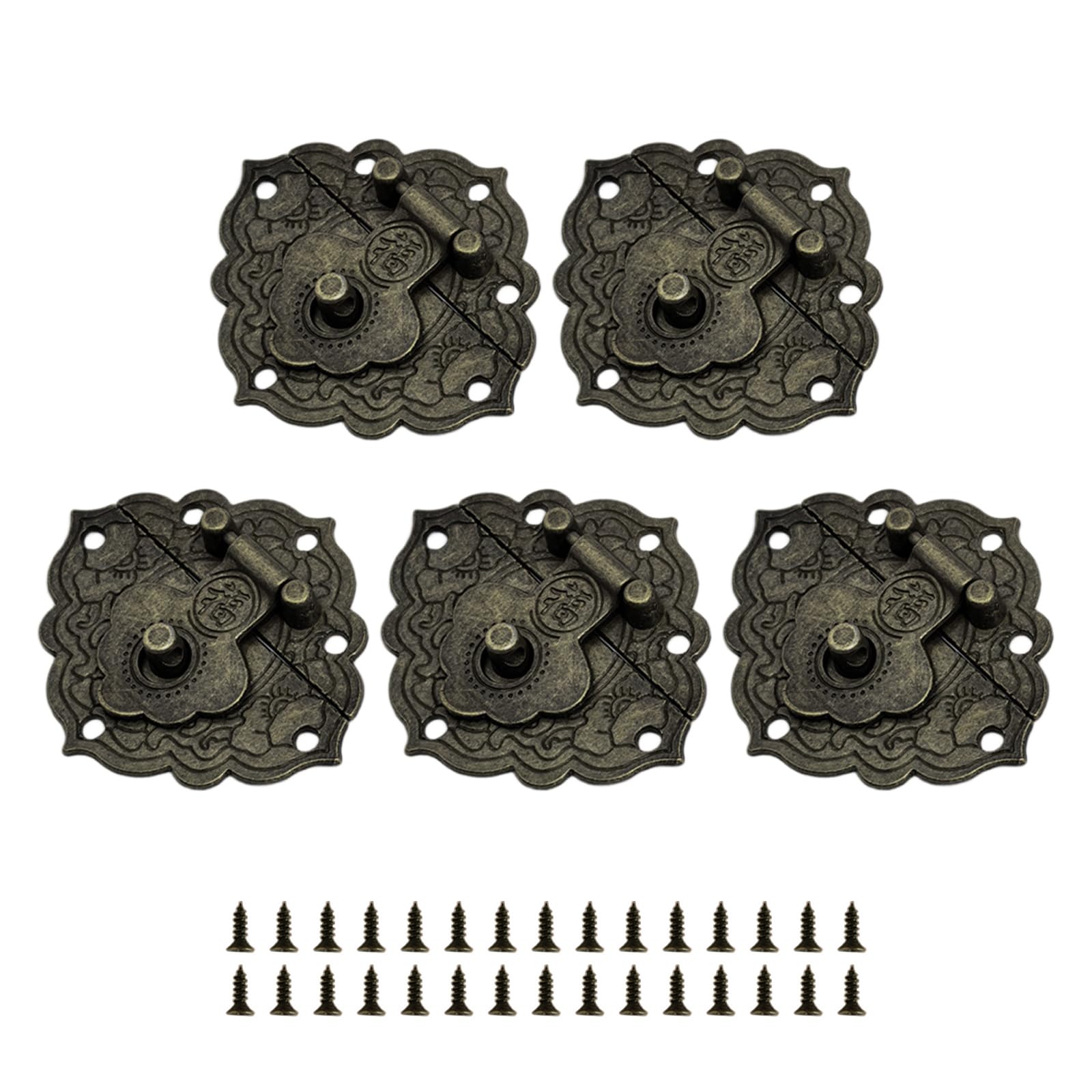 5pack Zincs Alloys Clasps Durability Decorative Clasps for Wooden Boxes and Leather Good Wood Box Hardware