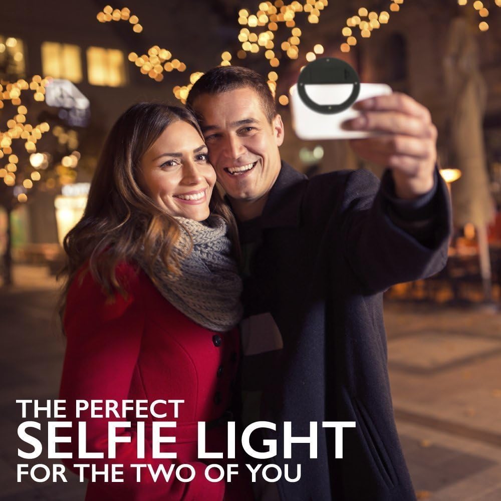 Socialite Selfie Ring Light for Cell Phone - Mini LED Clip On Light for iPhone Android Google Pixel - The Perfect Portable Photography Lighting That Works with All Cell Phones Front and Back Camera