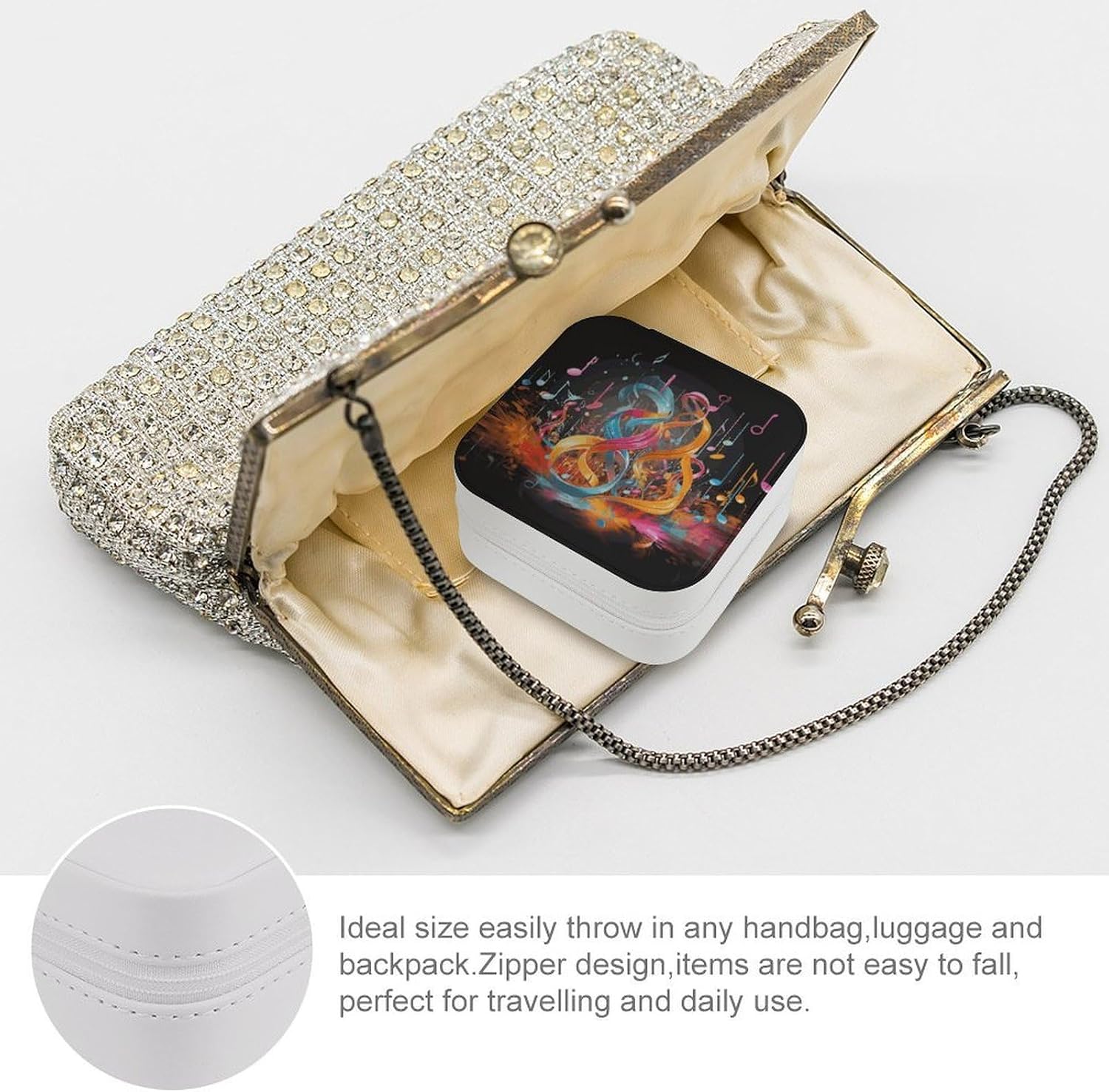 Travel Jewelry Case Portable PU Leather Jewelry Organizer for Women Travel image 3
