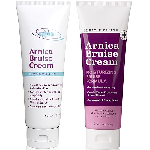 Miniatura 9 de Miracle Plus Arnica Cream Loción extra fuerte para aliviar moretones e hinchazón en la piel  Gel de árnica, crema de vitamina K, cuidado de la piel