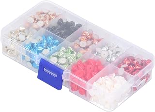 HEEPDD Punk Rivets for DIY Crafts, 800 Pieces Colorful Semi Round Cone Studs, Plastic Spikes for Leather, Garments, Bags, Shoes, 10 Colors