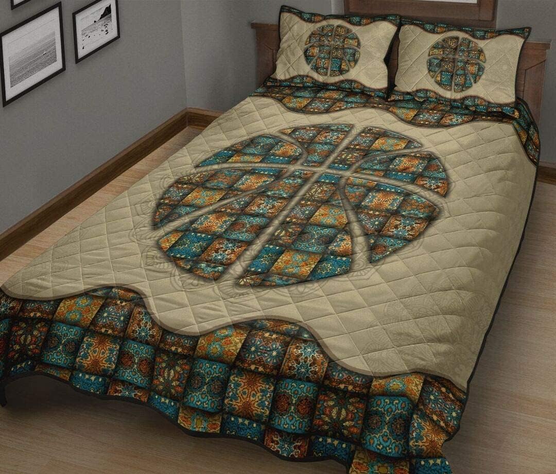 Personalized Mandala Quilt Sets, Basketball Quilt Sets Quilt Set Birthday Girls Boys Gifts from Mom Mommy Mother Dad Daddy Father Grandma Grandpa Aunt