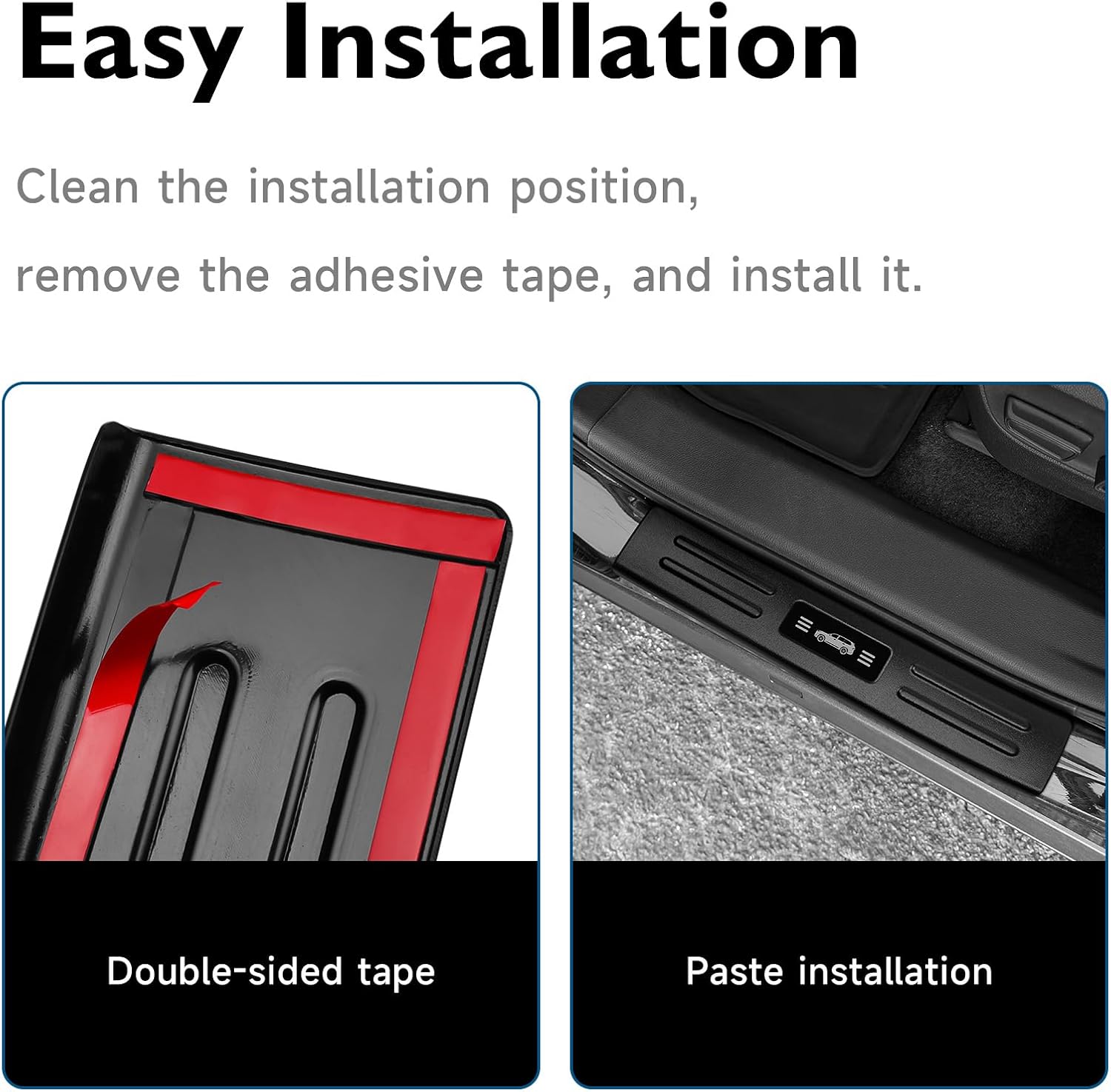 BIBLOZ ABS Material Door Sill Protector Compatible with Toyota Grand Highlander (Include Hybrid) LE/XLE/Limited/Platinum Accessories 2024 2025 2026 Door Sill Guards Trim(Not for Highlander)