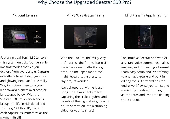 ZWO Seestar S30 Pro Smart Telescope 4K Ultra HD miniatura 9