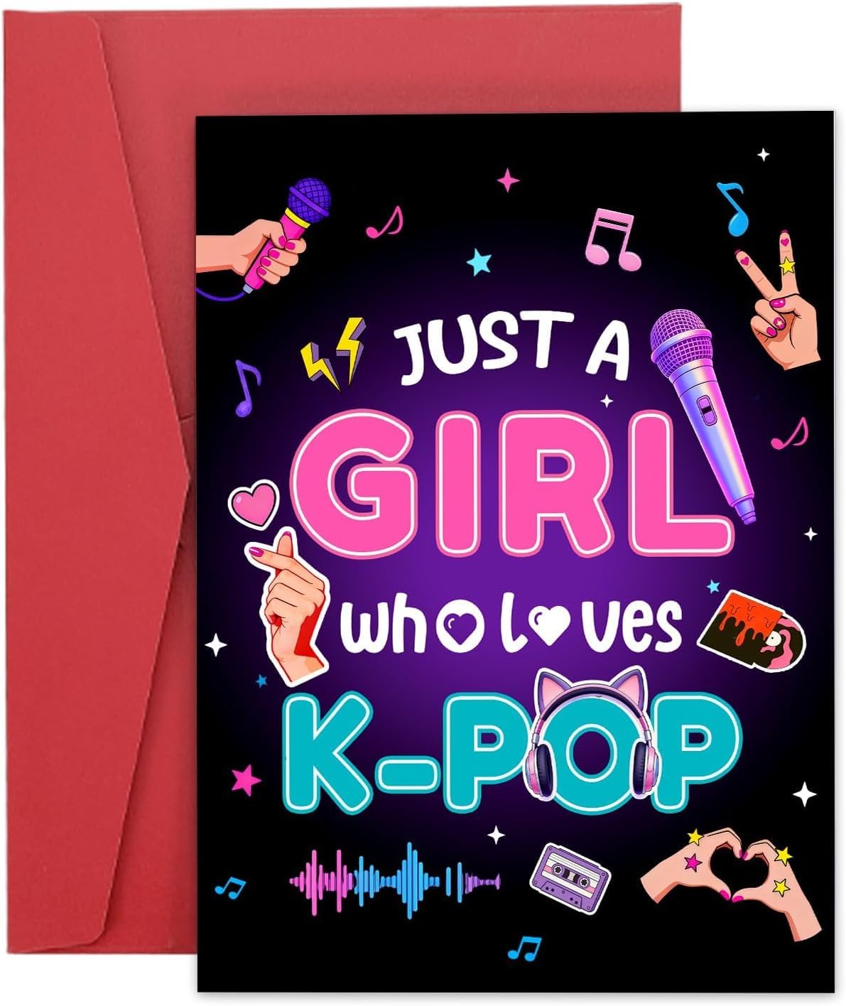 Kpop Card - Kpop Valentines Day Cards, K Pop Gifts Teen Girl, K Pop Merch, K-Drama Gift, Valentines Card for College Girls, Gifts for K-pop Fans, K-pop Merchandise