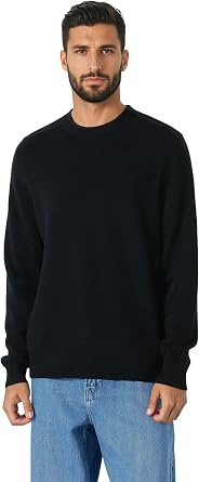 Mens 100% Pure Cashmere Sweater Grade A Mongolian Cashmere Crew Neck Pullover, Soft Warm Lightweight Luxury Knit