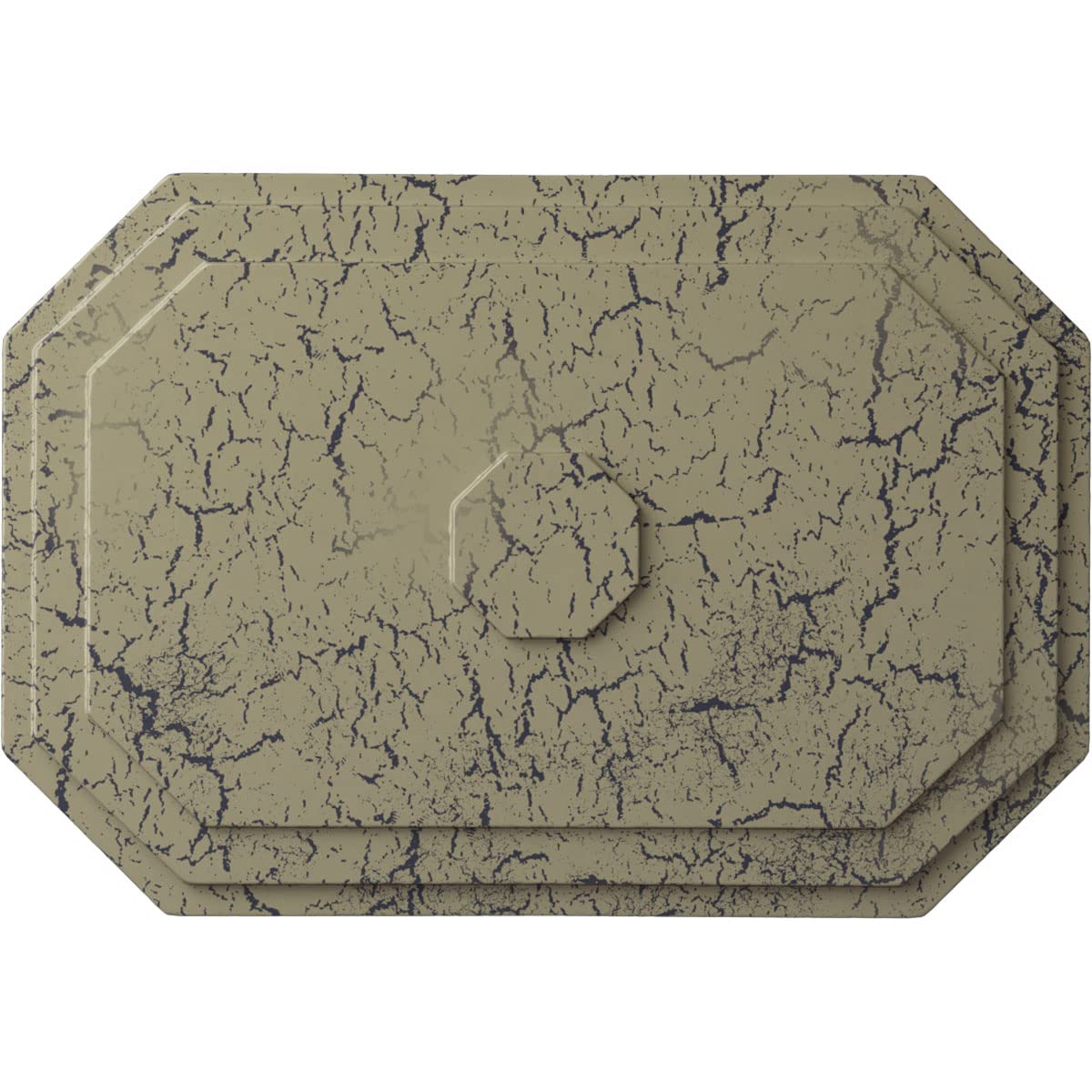 25 1/4"W x 17 1/4"H x 1 3/4"P Felix Ceiling Medallion, Hand-Painted Castle Stone Crackle