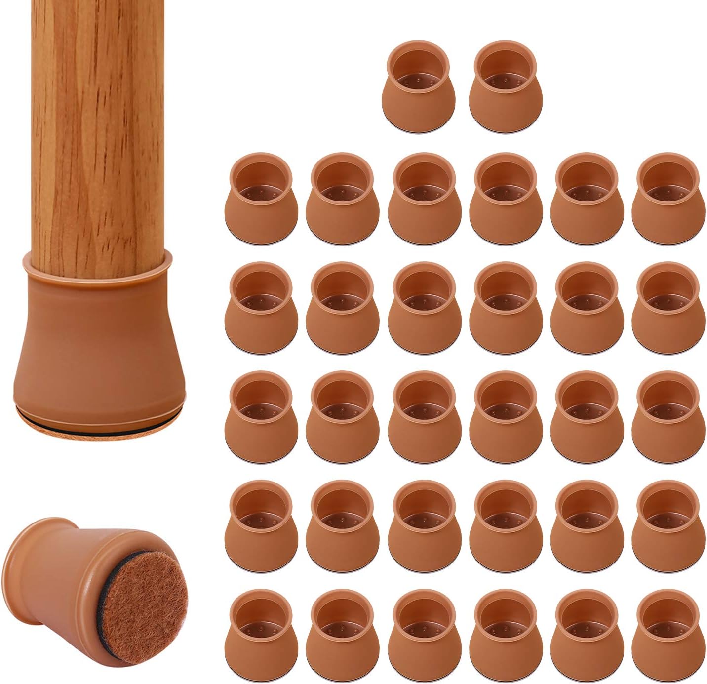 AIRUJIA 32 Pack Chair Leg Floor Protectors with Felt Pads, Chair Socks