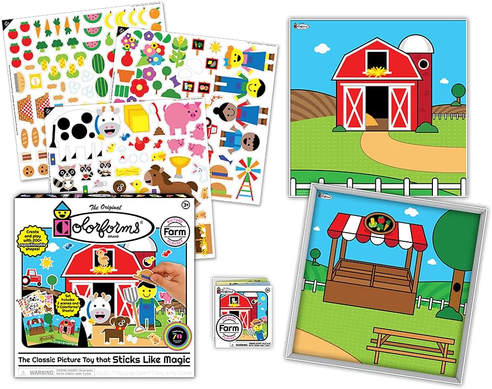 Colorforms Stickers for Kids – Sticker Book, Farm Picture Playset, Arts and Crafts, Toddler Stickers, Repositionable Pieces for Endless Story Fun, for Boys and Girls, Ages 3+ - Image 3