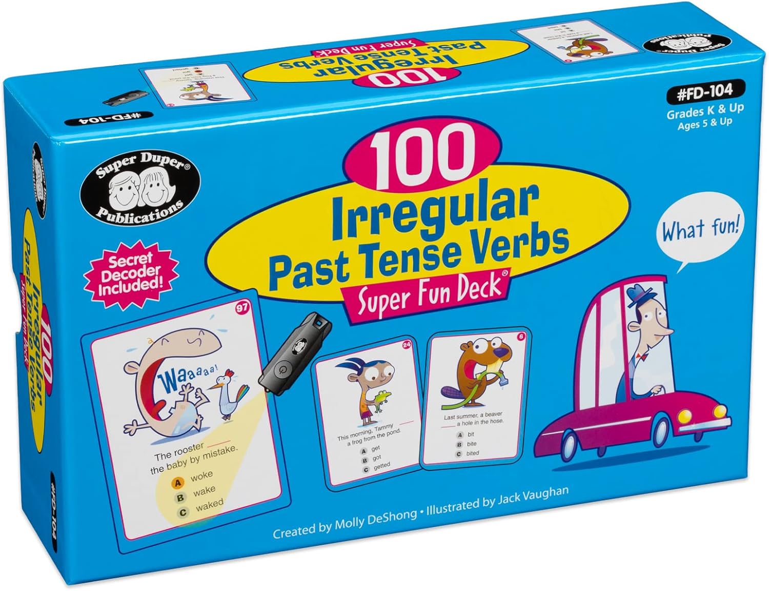 Super Duper Publications | 100 Irregular Past Tense Verbs Super Fun Deck Flash Cards | Educational Learning Resource for Children