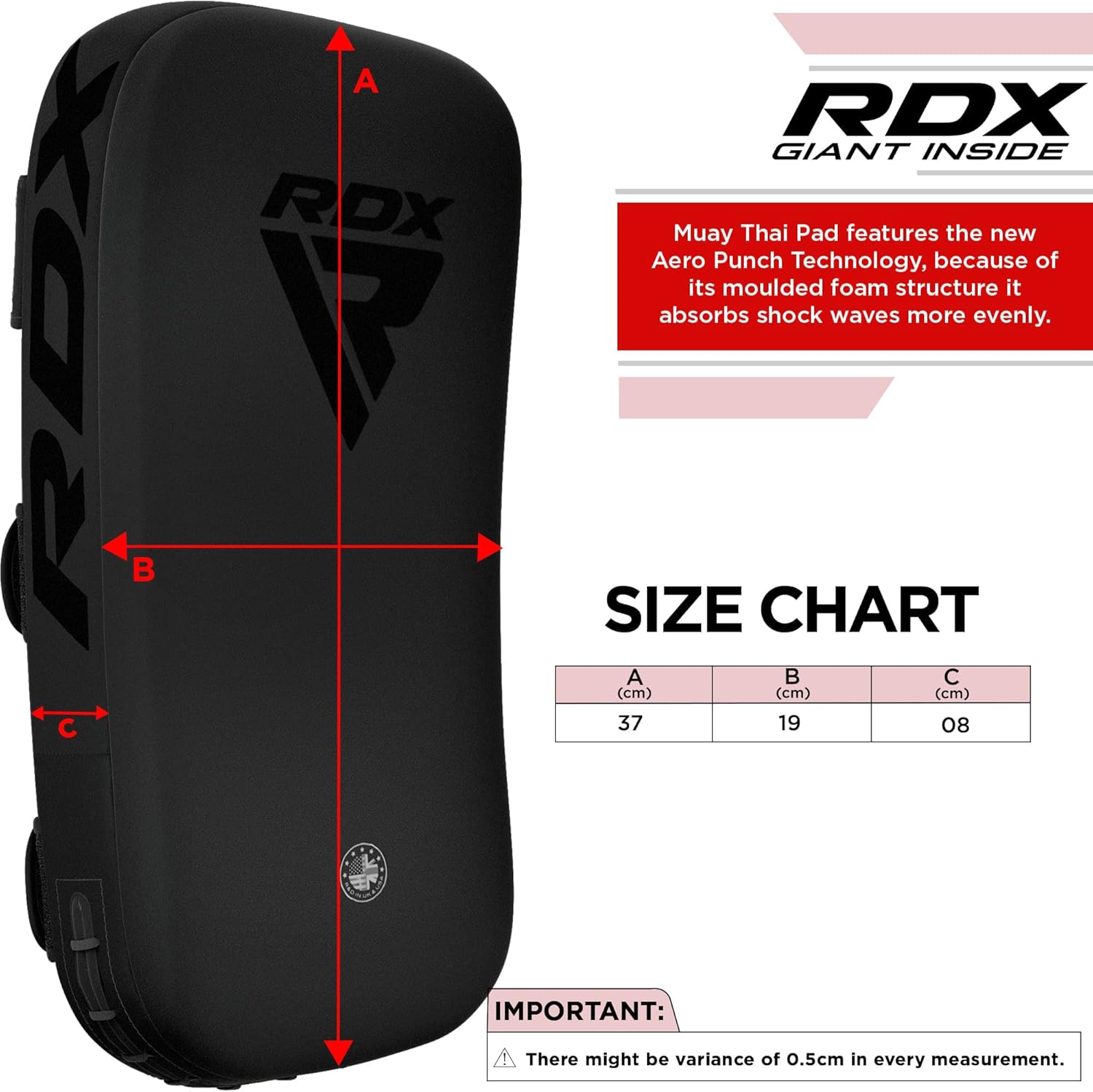 RDX Muay Thai Pad for Training, Curved Kickboxing kicking strike Shield, Coaching Kick Boxing, MMA, Martial Arts, Karate, Taekwondo, Punching, Foot, Knee and Elbow Target