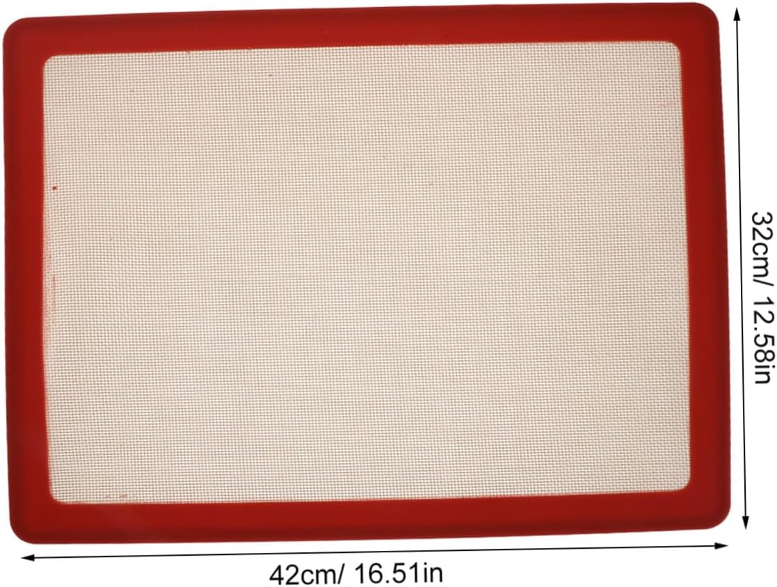 Silicone Baking Mat Non-stick Oven Baking Mat Red Raised Edge and Cake Pastry Dough Rolling