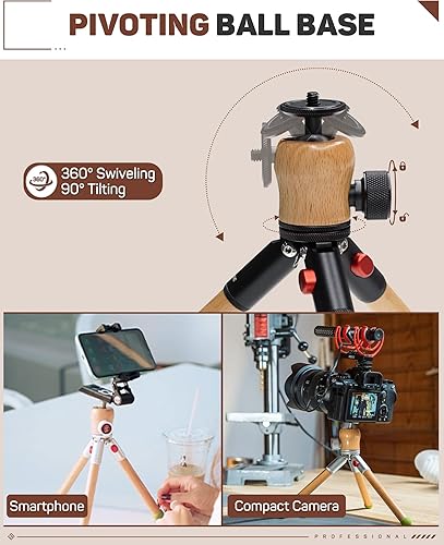 Miniatura 4 de IFOOTAGE Timberpod - Mini trípode, trípode para cámara pequeña con tornillo de 14 pulgadas, trípode de mesa profesional para cámara DSLR, teléfono