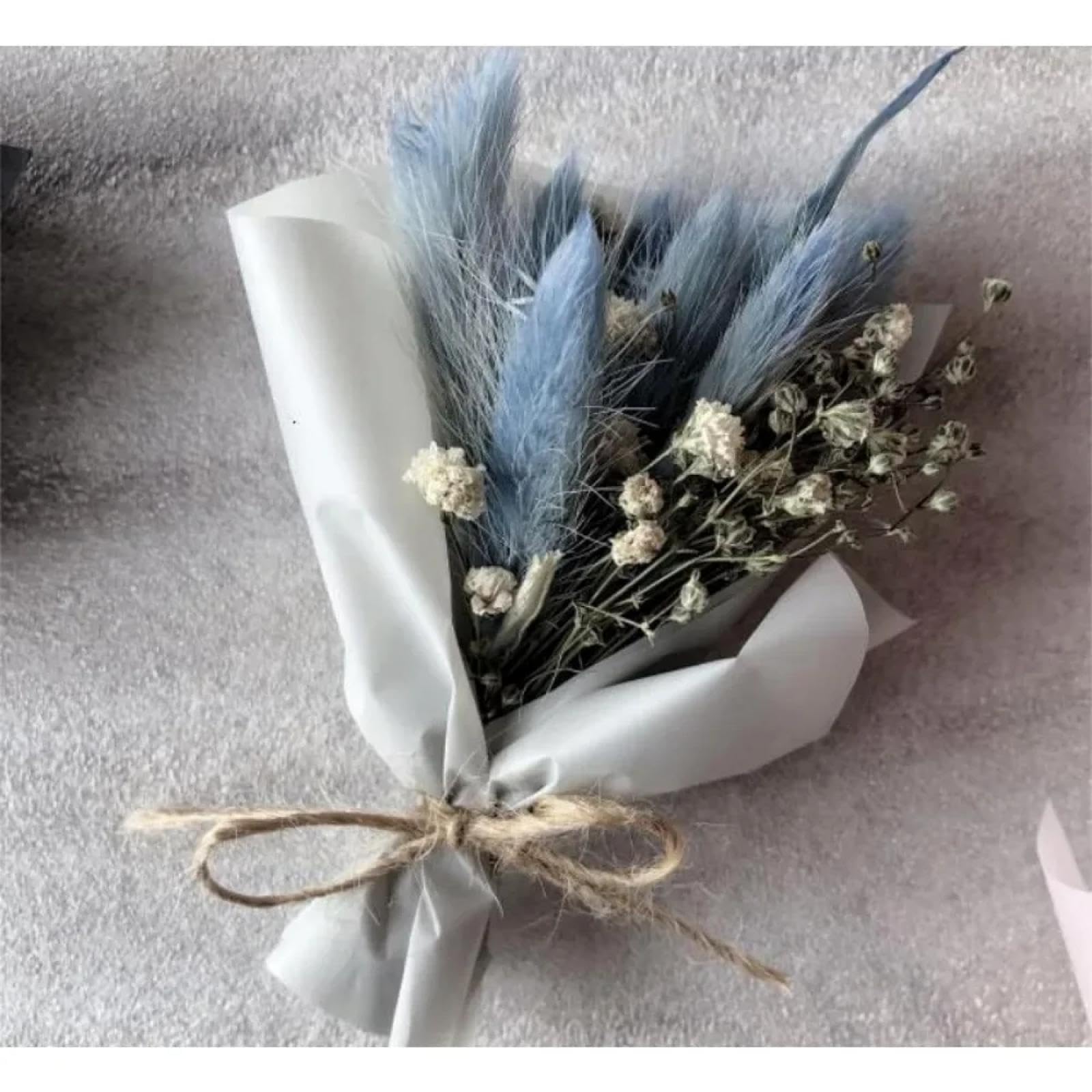 Flores secas de Cola de Conejo,100 Piezas 45cm Colas de Conejo Flores secas Pampas Hierba decoración Boho Cola de Conejo Ramo de Hierba Decoraciones de Mesa de Boda Blanco