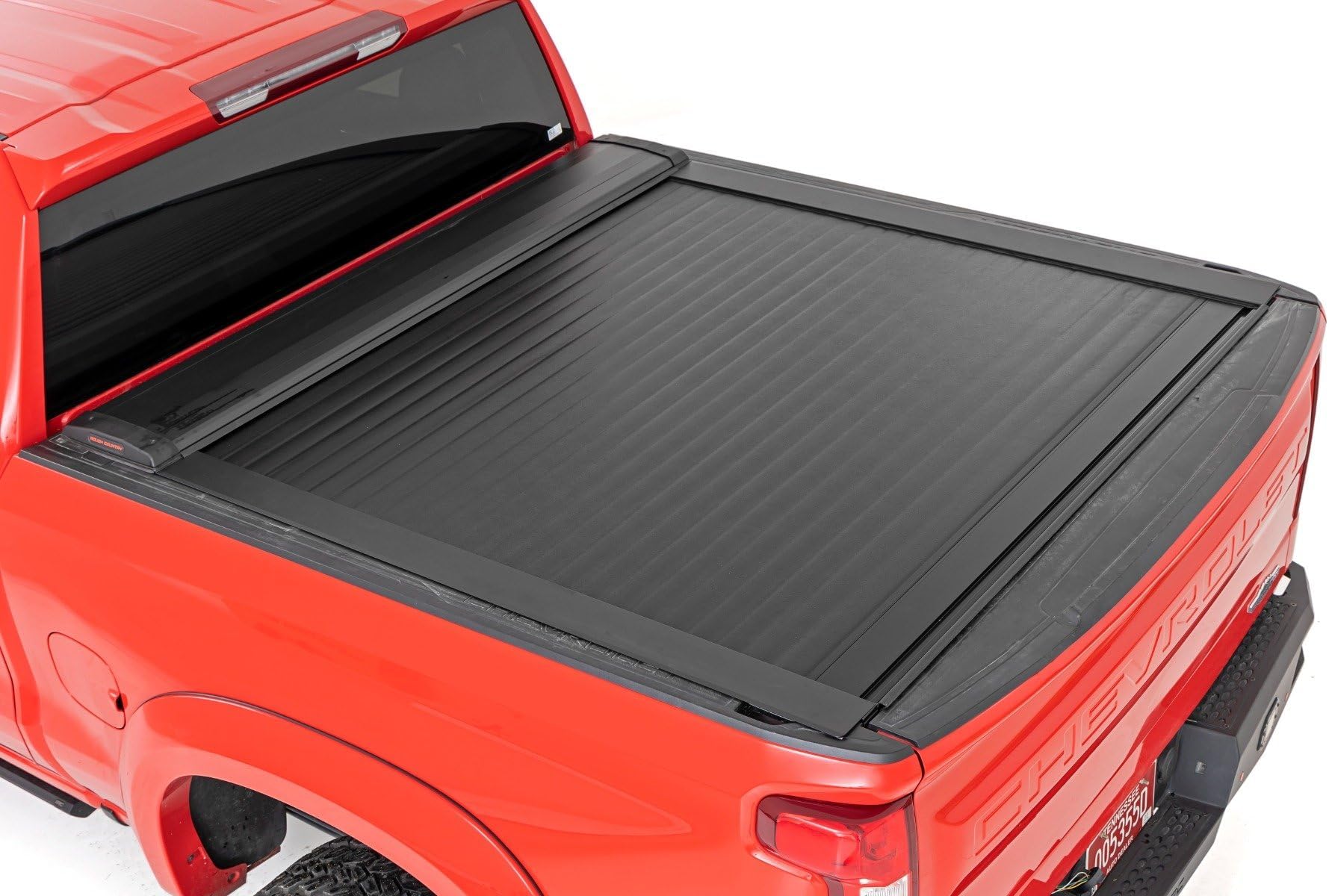 Rough Country Hard Retractable Truck Bed Cover for Chevy Silverado & GMC Sierra 1500 (2019-2025) - Sleek, Weather Resistant Aluminum Tonneau Cover fits 5'10 (69.9") Bed
