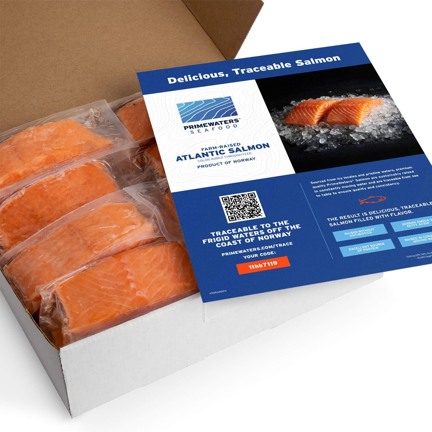 PrimeWaters Seafood Atlantic Salmon from Norway (14 count, 5 oz portions)