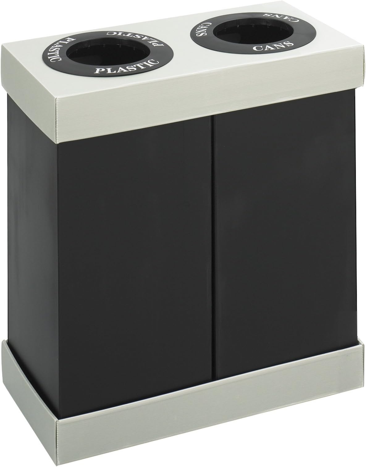 Safco Products at-Your-Disposal Double Recycling Center 9794BL, Black, Impact and Water Resistant, Two 28 Gallon Bins