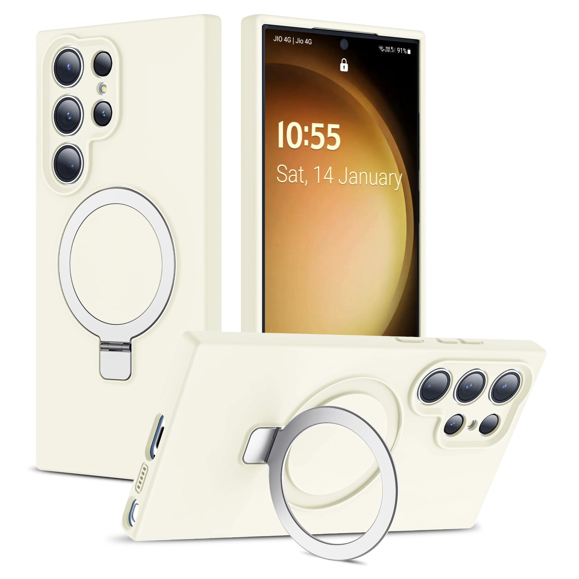 SKYLMW for Samsung Galaxy S24 Ultra Case with Magnetic Invisible Stand [Compatible with MagSafe] Military Drop Tested [Full Camera Protection]