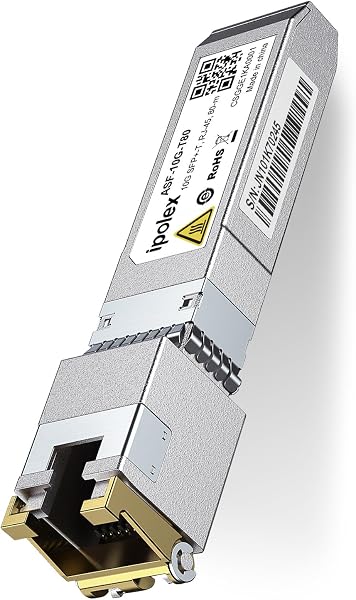 ipolex 10GBase-T SFP+モジュール SFP+ RJ45 モジュール Cisco SFP-10G-T-S、Netgear、Ubiquiti、D-Link、Supermicro、TP-Link、Broadcom、Linksys、F5など対応互換 光トランシーバー 80m CAT.6a / CAT7 - 1